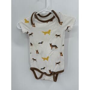 Kyte baby Retired Dog Print Bamboo short sleeve one piece Size 0-3 Mon Dachshund